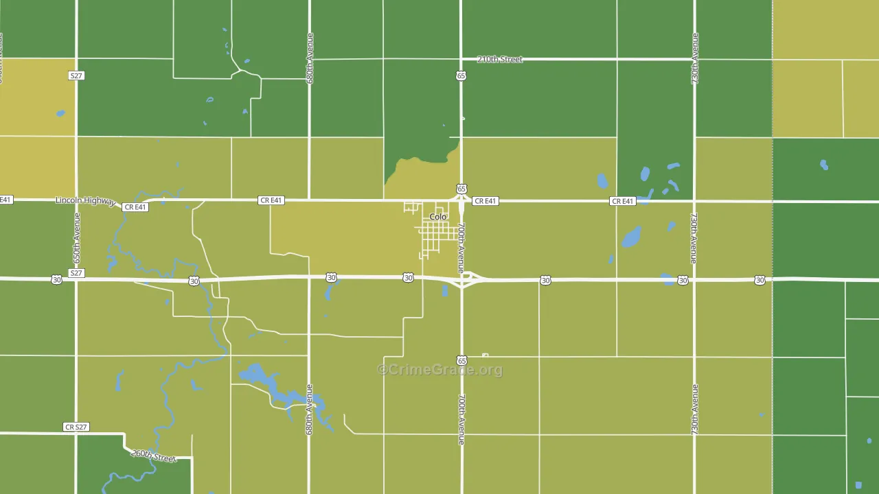 Colo, IA Map of Murder Rates