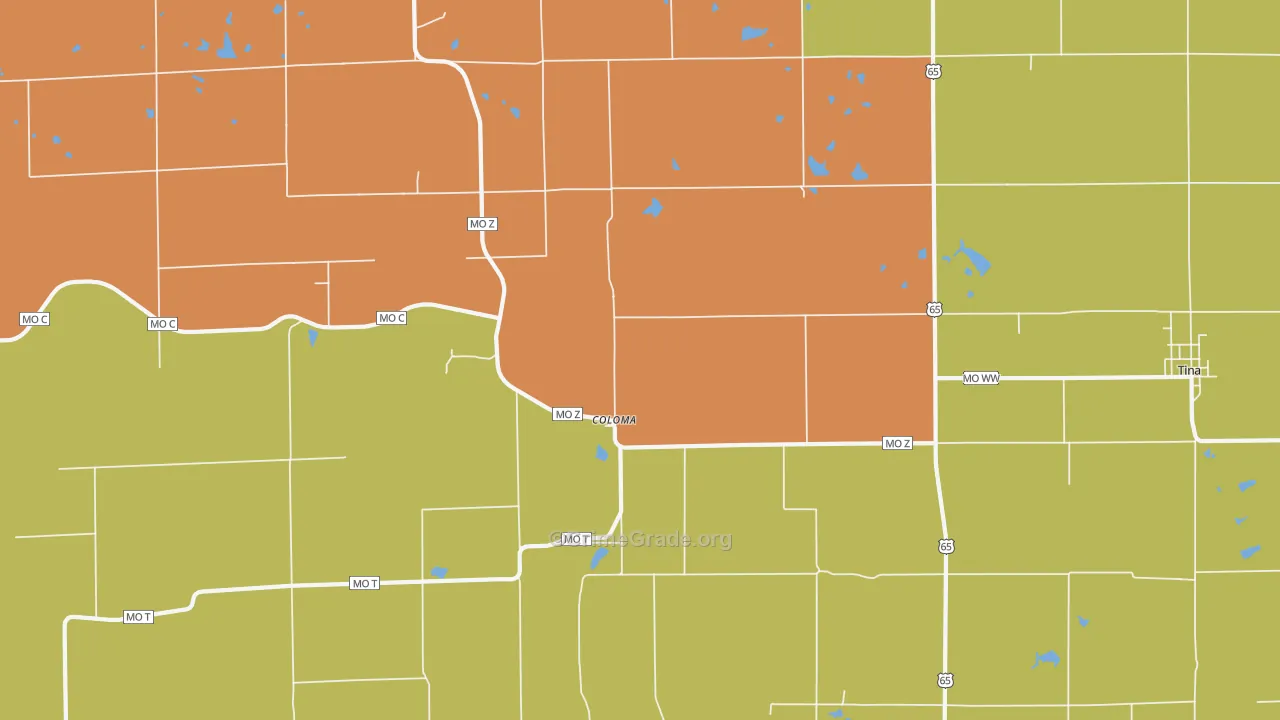 Coloma, MO Map of Murder Rates