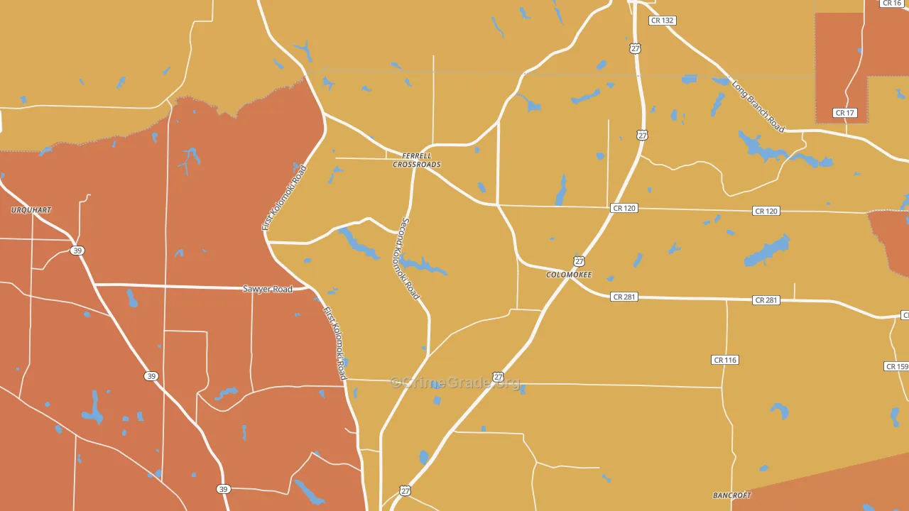 Colomokee, GA Map of Murder Rates