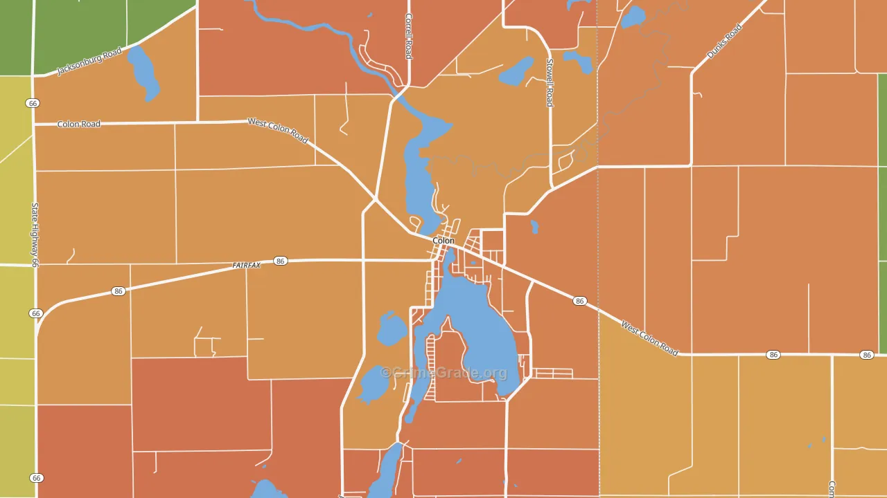Colon, MI Map of Murder Rates