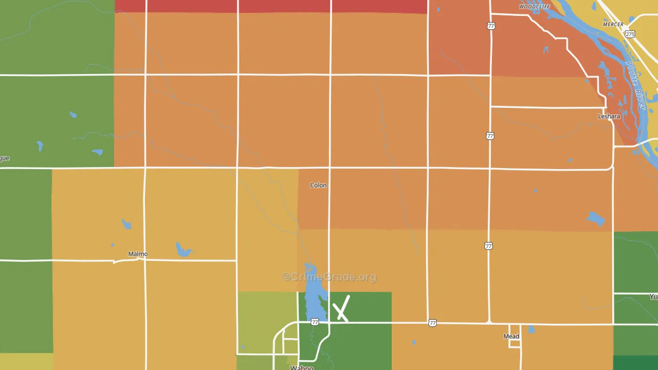 Colon, NE Map of Murder Rates