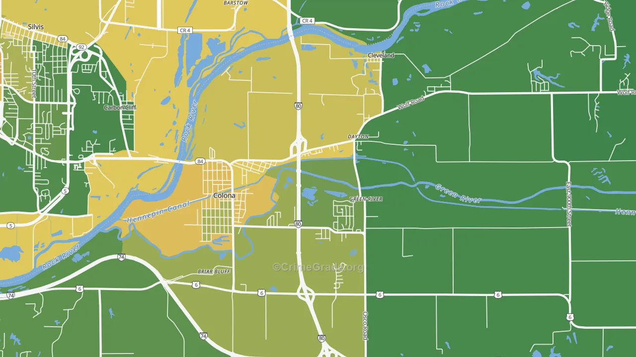 Colona, IL Map of Murder Rates