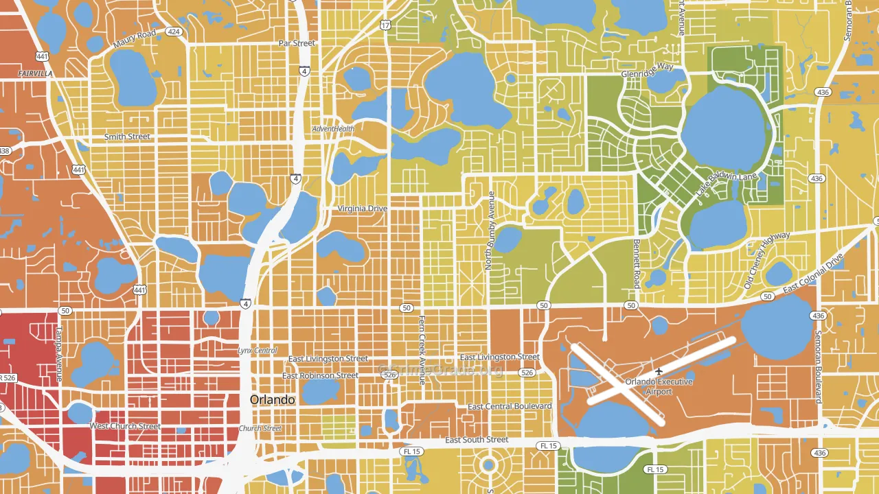 Colonicaltown North, Orlando, FL Map of Murder Rates