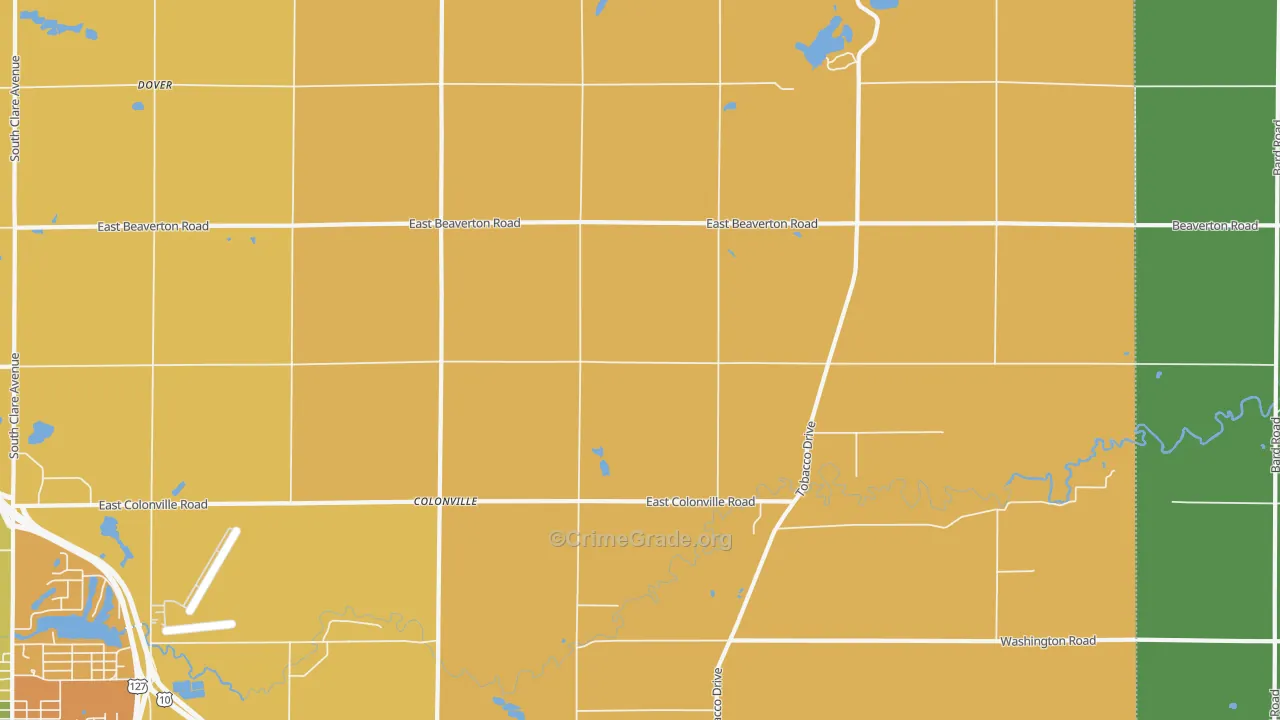 Colonville, MI Map of Murder Rates