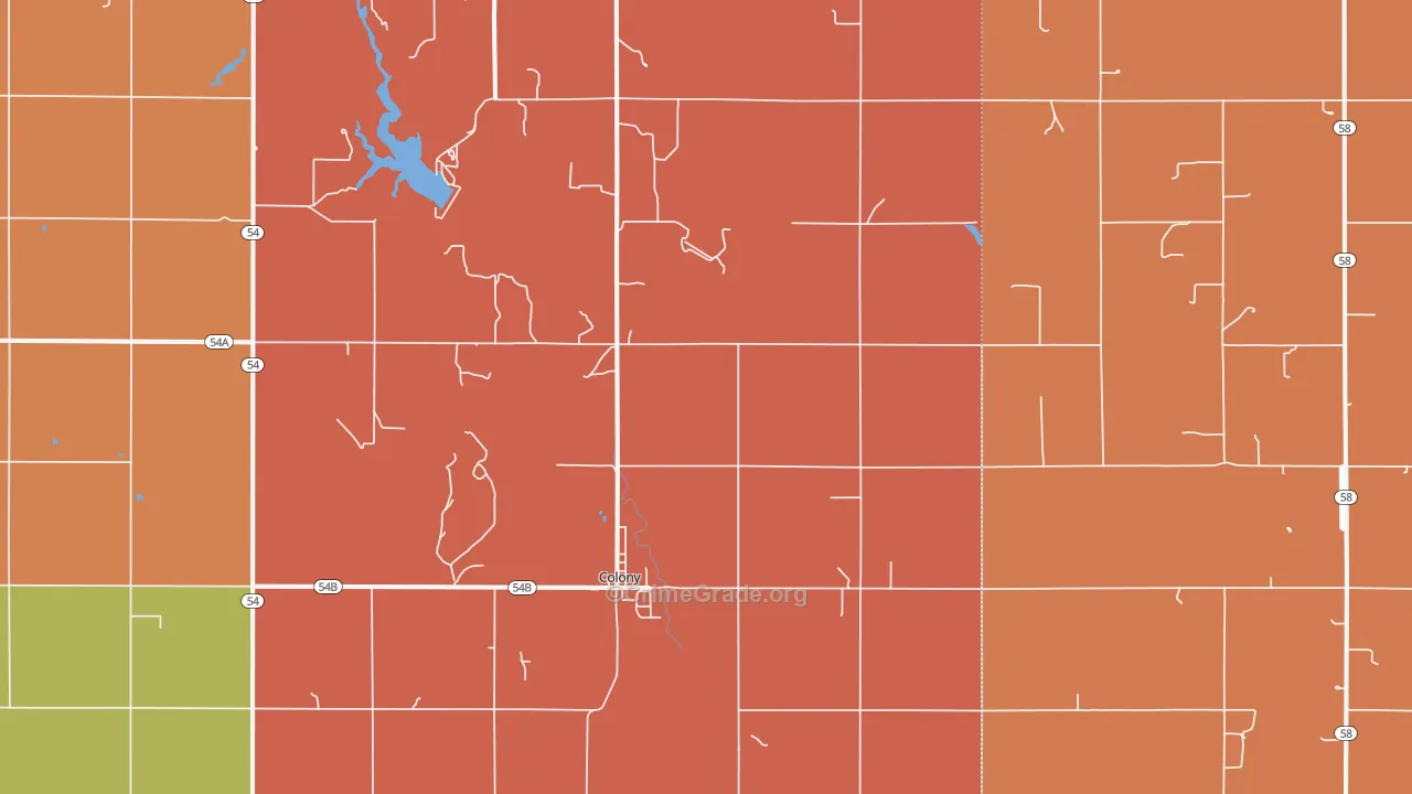 Colony, OK Map of Murder Rates