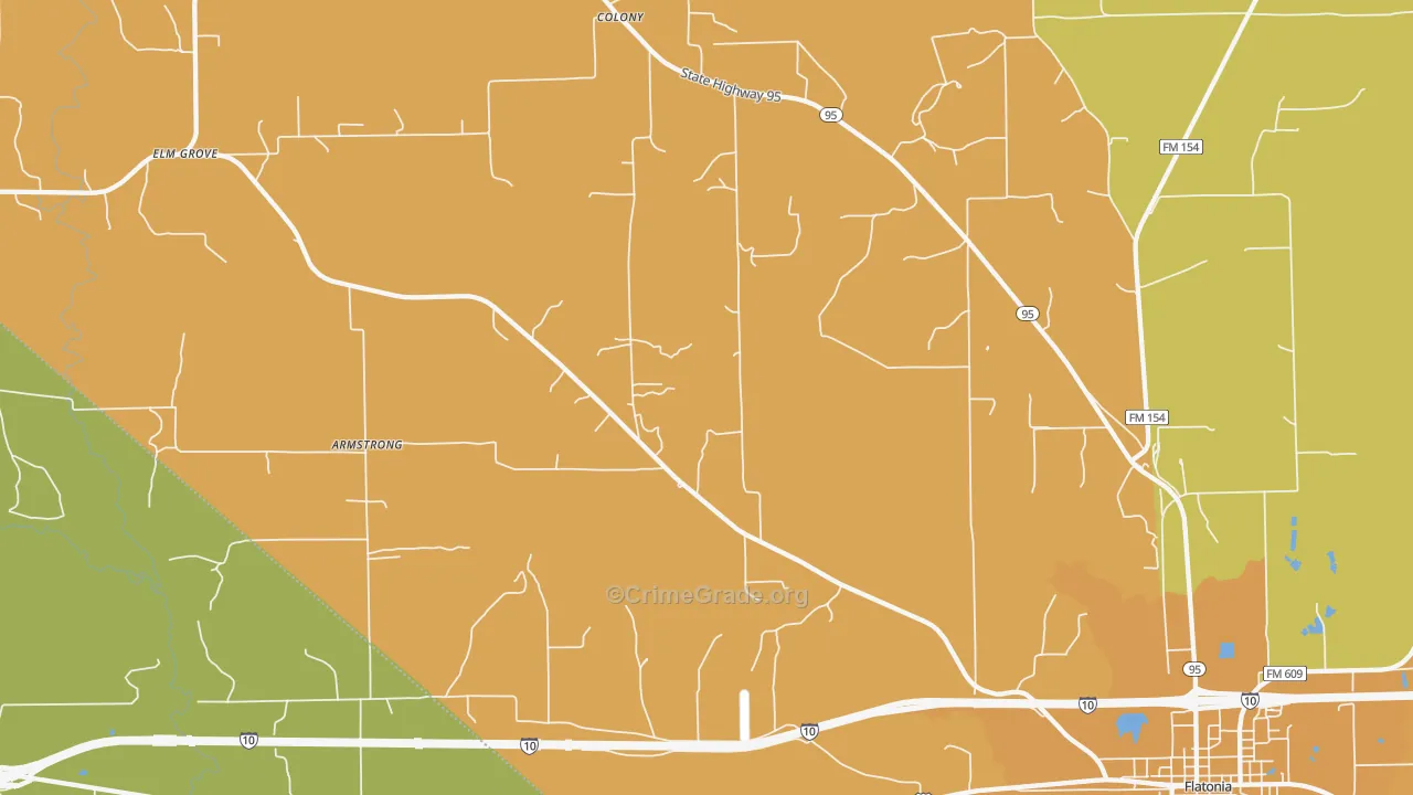 Colony, TX Map of Murder Rates