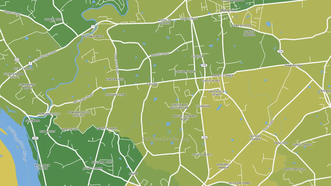 Colora, MD Map of Murder Rates