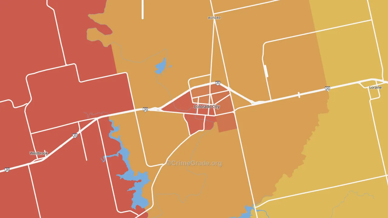 Colorado City, TX Map of Murder Rates