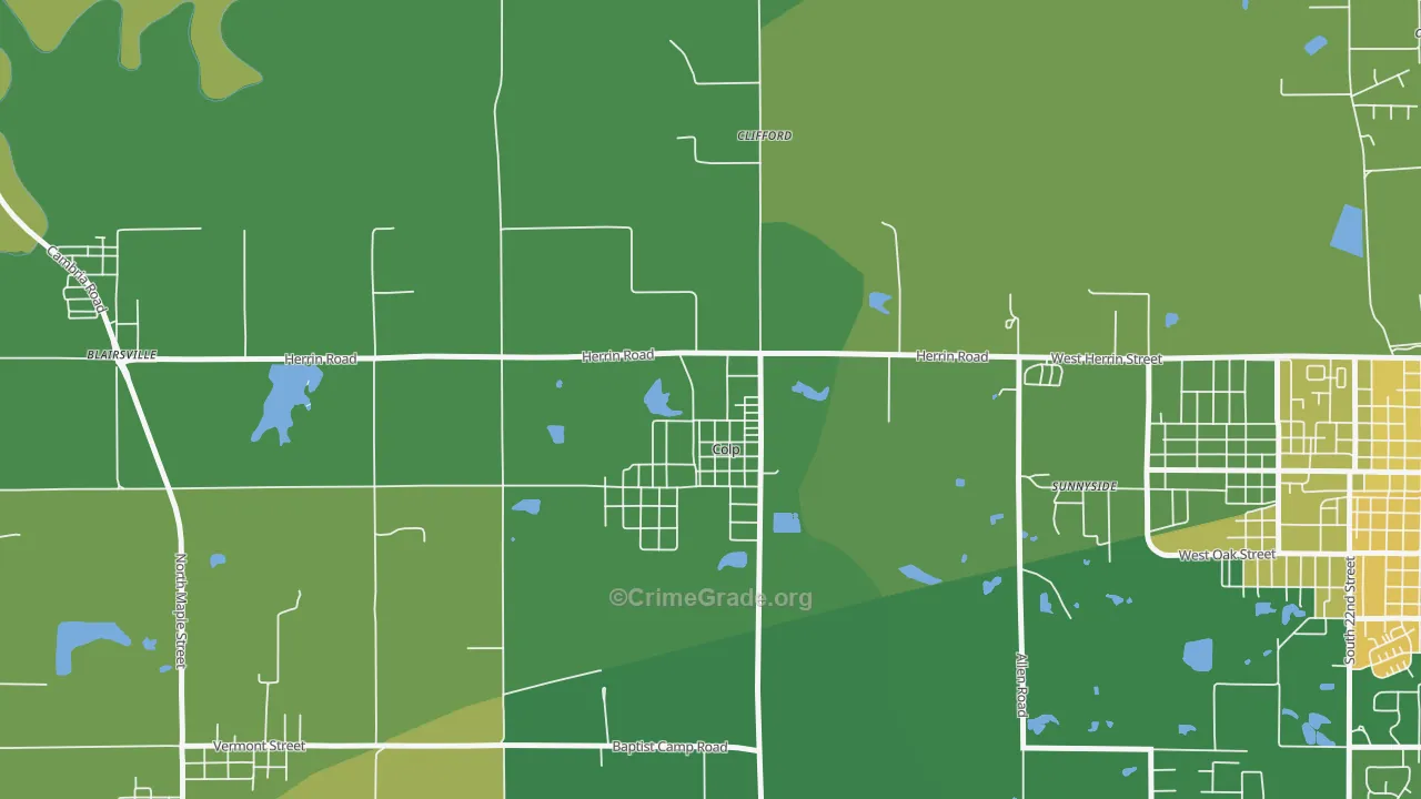 Colp, IL Map of Murder Rates
