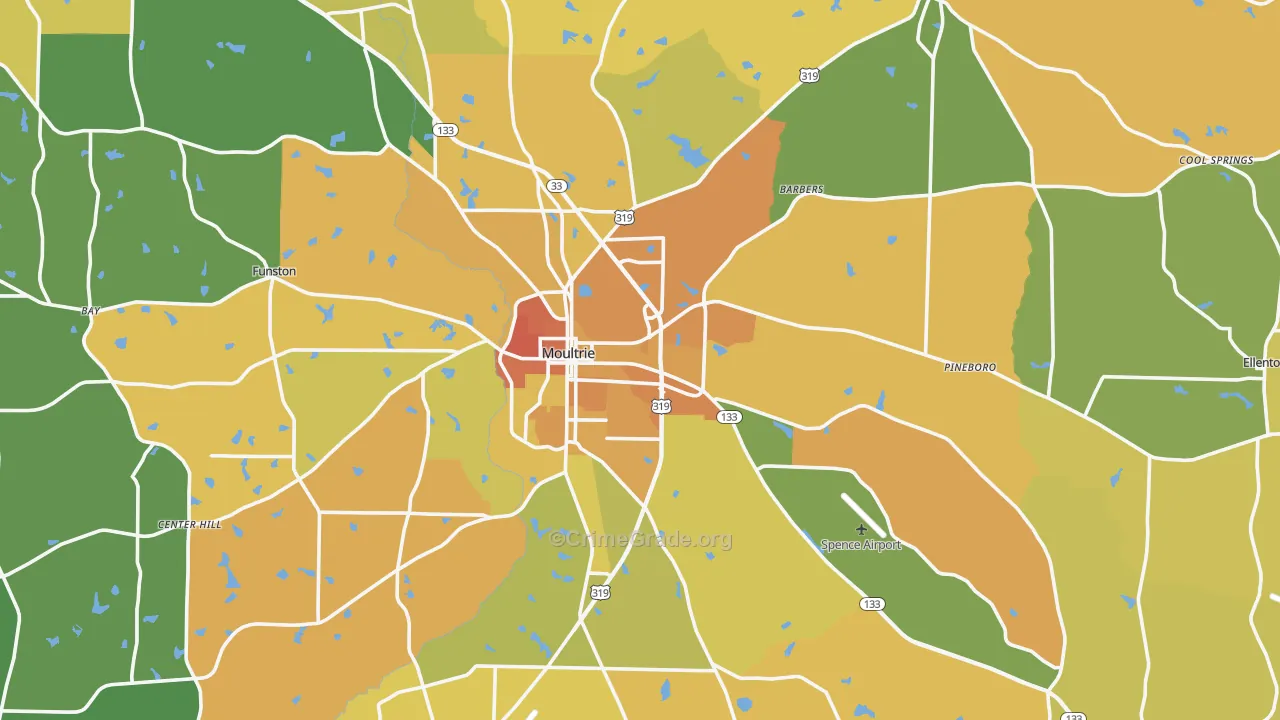 Colquitt County, GA Map of Murder Rates