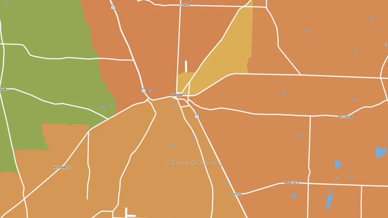 Colquitt, GA Map of Murder Rates