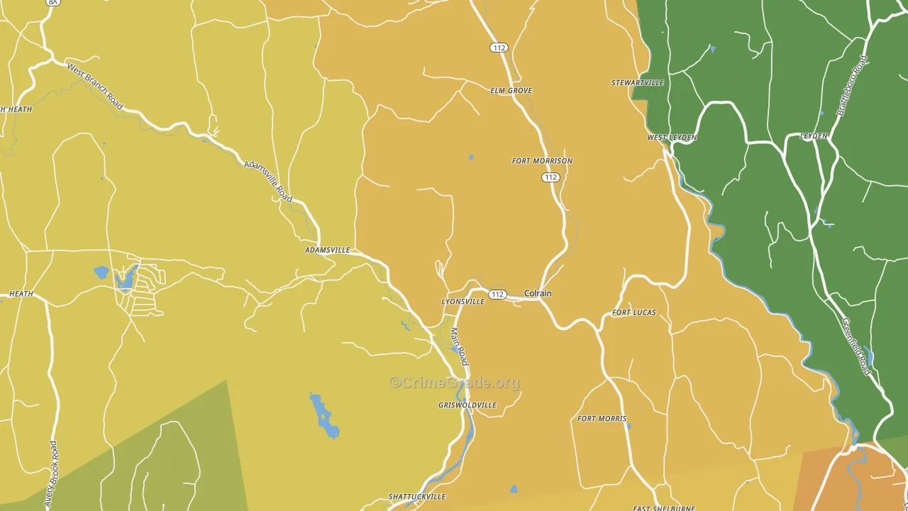Colrain, MA Map of Murder Rates