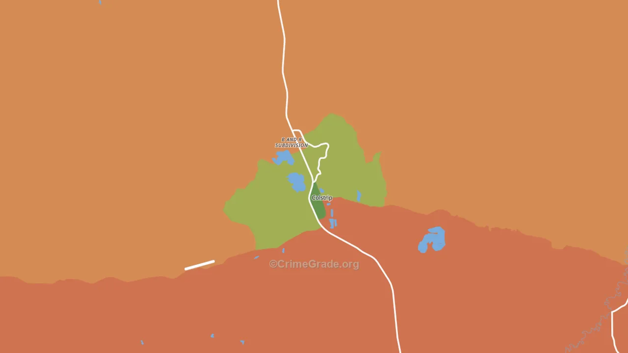 Colstrip, MT Map of Murder Rates