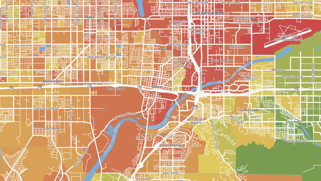 Colton, CA Map of Murder Rates