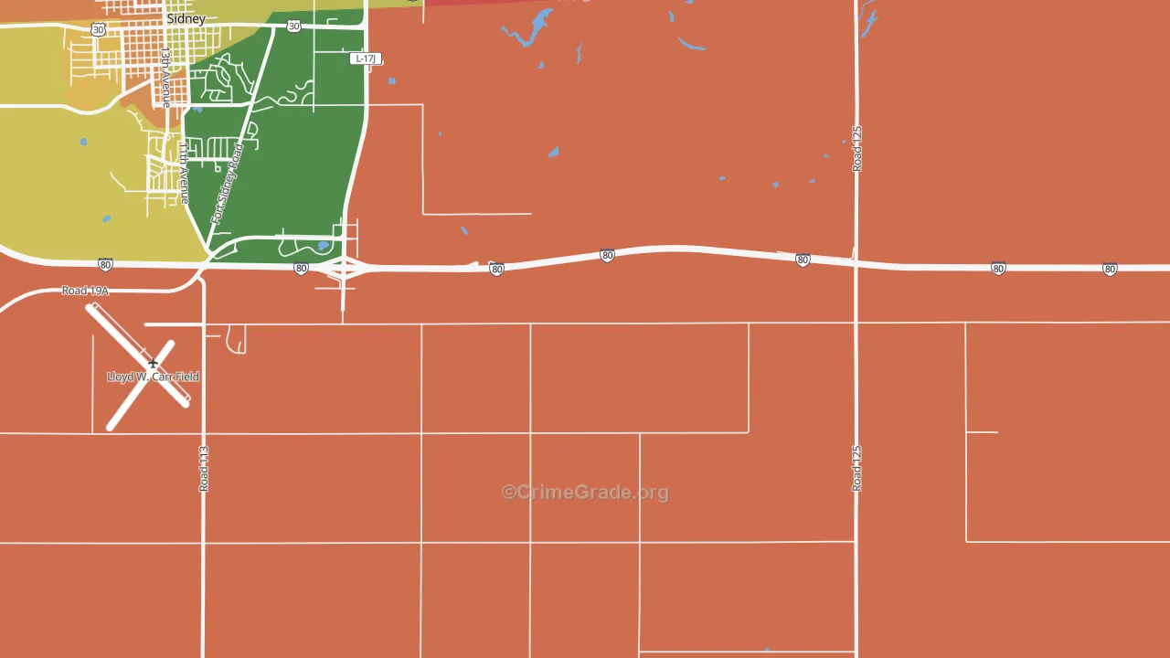 Colton, NE Map of Murder Rates