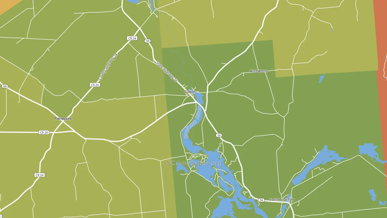 Colton, NY Map of Murder Rates