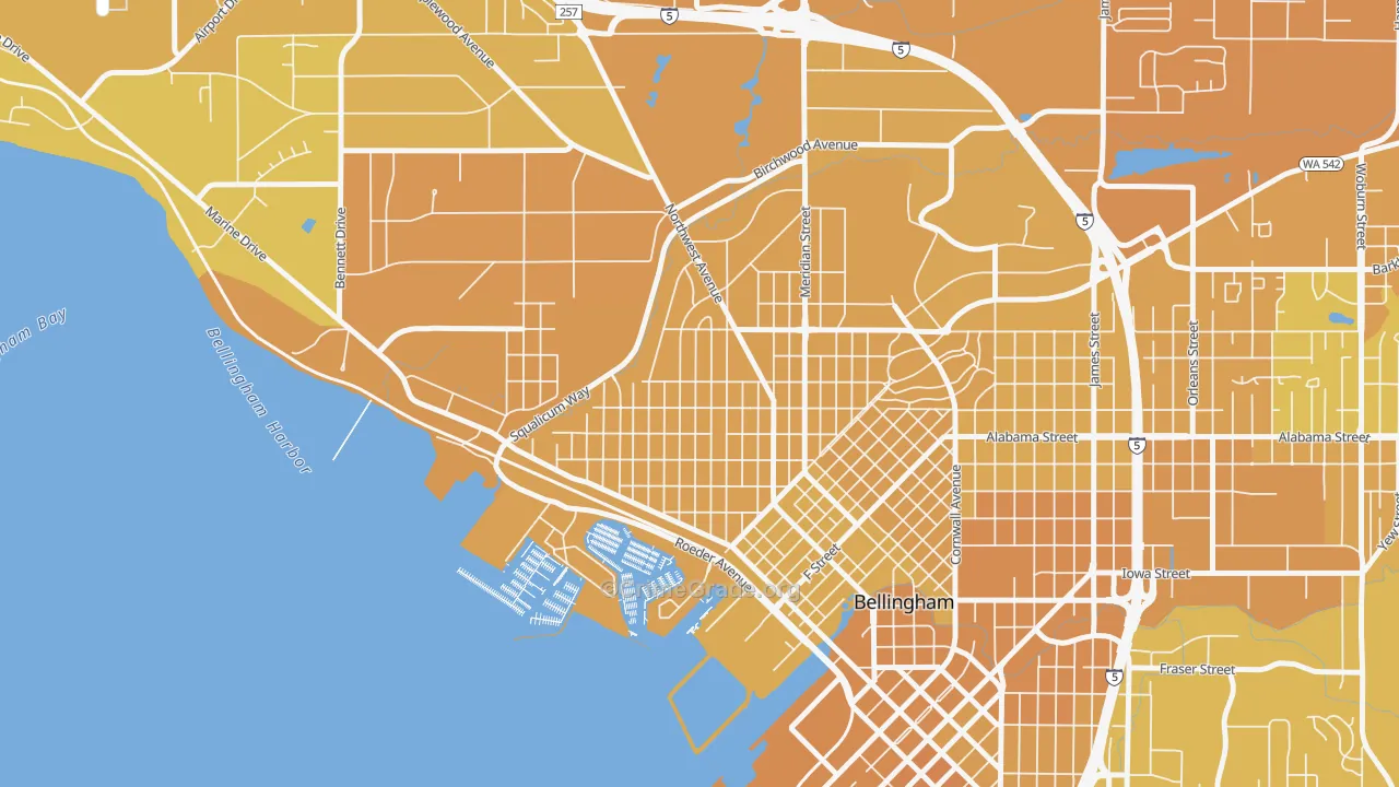 Columbia, Bellingham, WA Map of Murder Rates