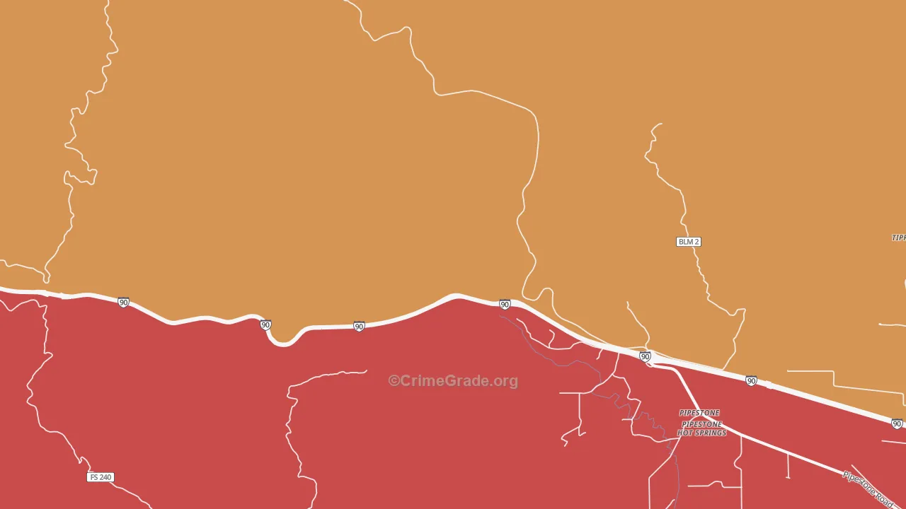 Columbia Gardens, MT Map of Murder Rates