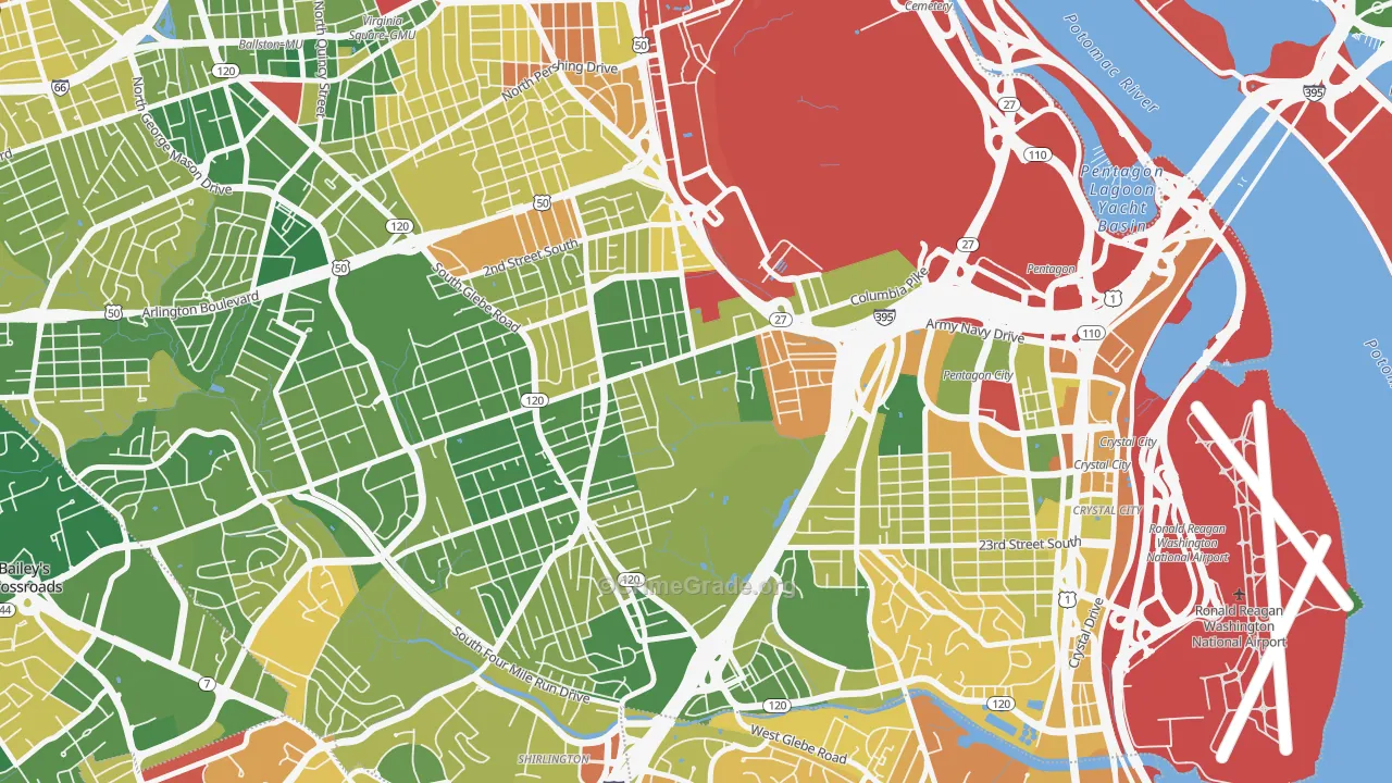 Columbia Heghts, Arlington, VA Map of Murder Rates