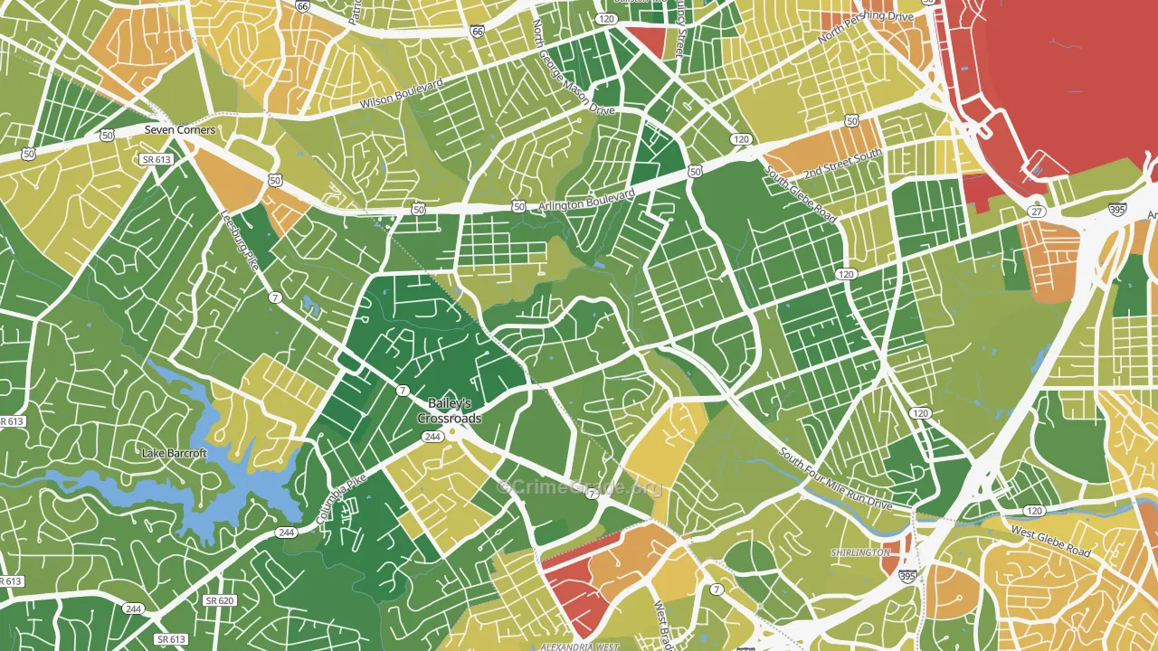 Columbia Heights West, Arlington, VA Map of Murder Rates