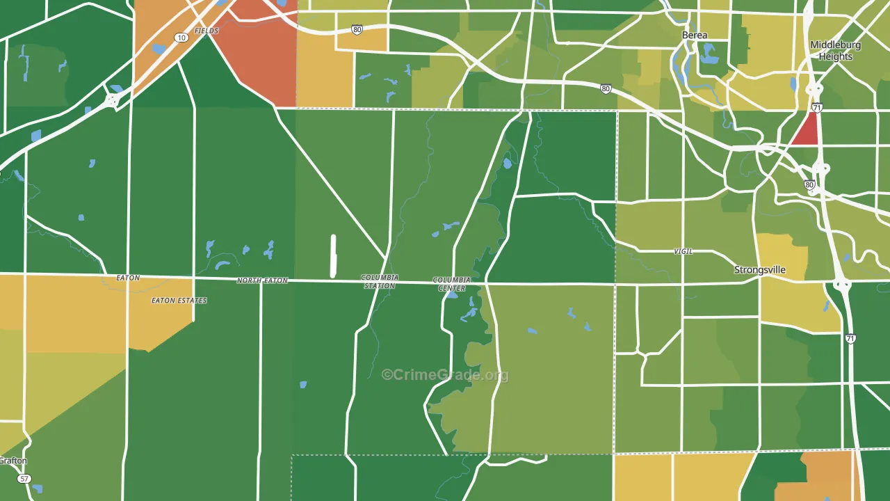 Columbia Station, OH Map of Murder Rates