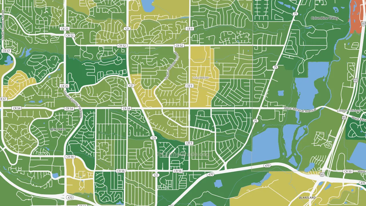 Columbine Knolls South, Columbine, CO Map of Murder Rates