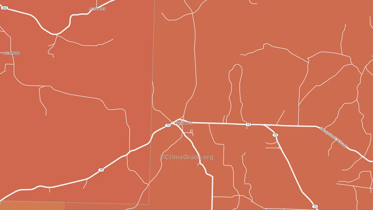 Columbus, AR Map of Murder Rates