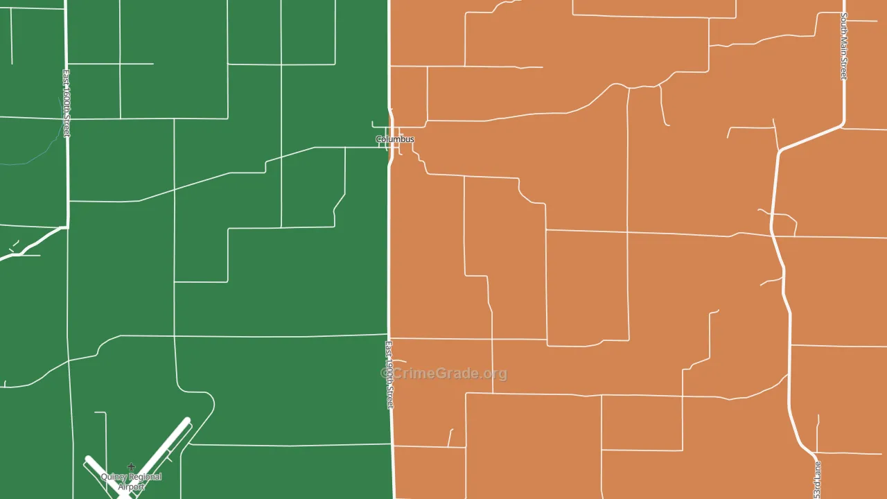 Columbus, IL Map of Murder Rates