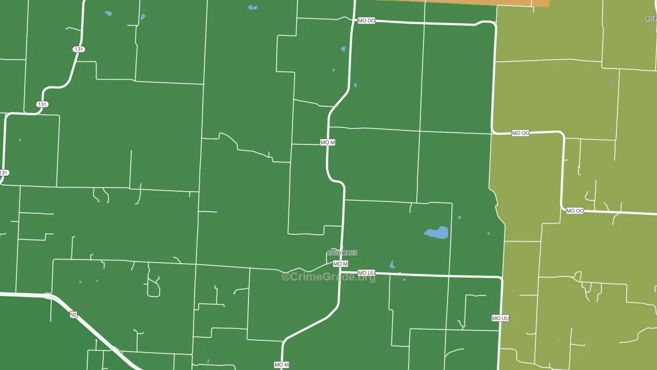 Columbus, MO Map of Murder Rates