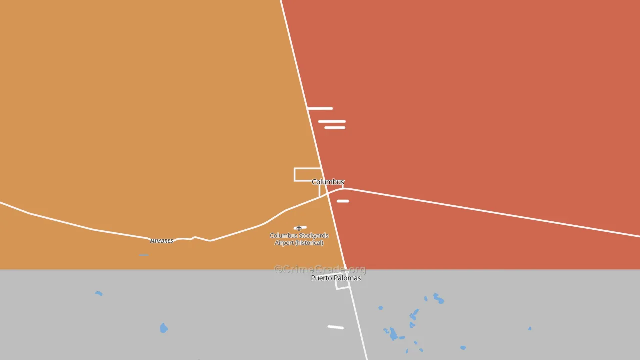 Columbus, NM Map of Murder Rates
