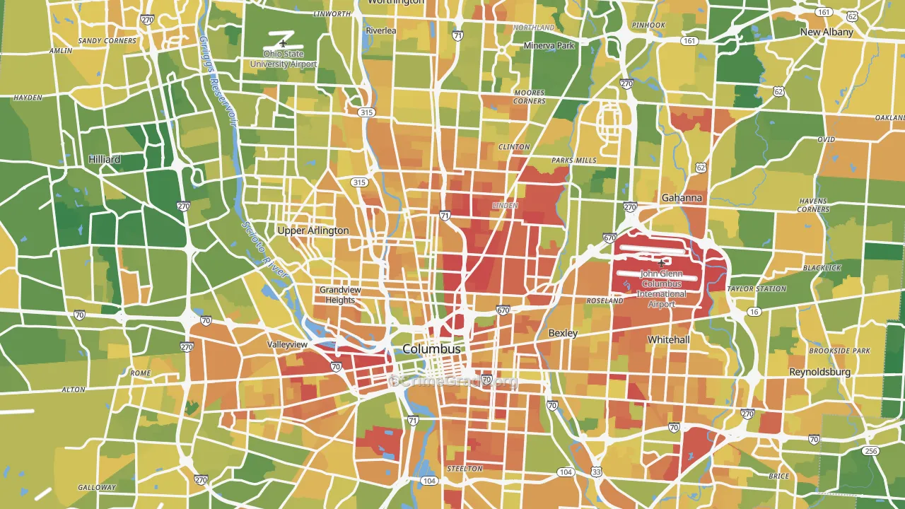 Columbus, OH Map of Murder Rates