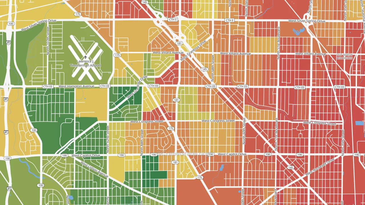 Columbus Park, Milwaukee, WI Map of Murder Rates
