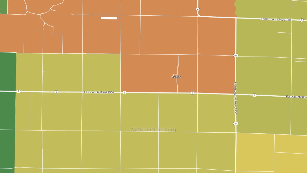 Colusa, IL Map of Murder Rates