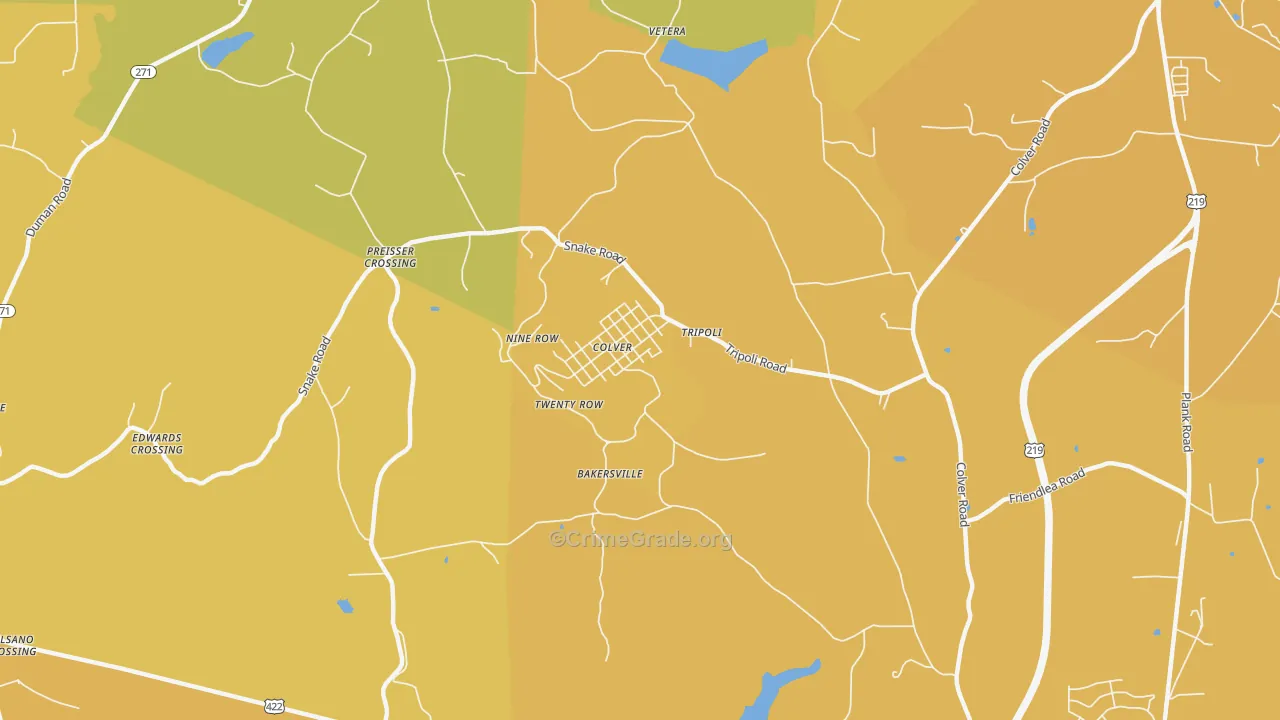 Colver, PA Map of Murder Rates
