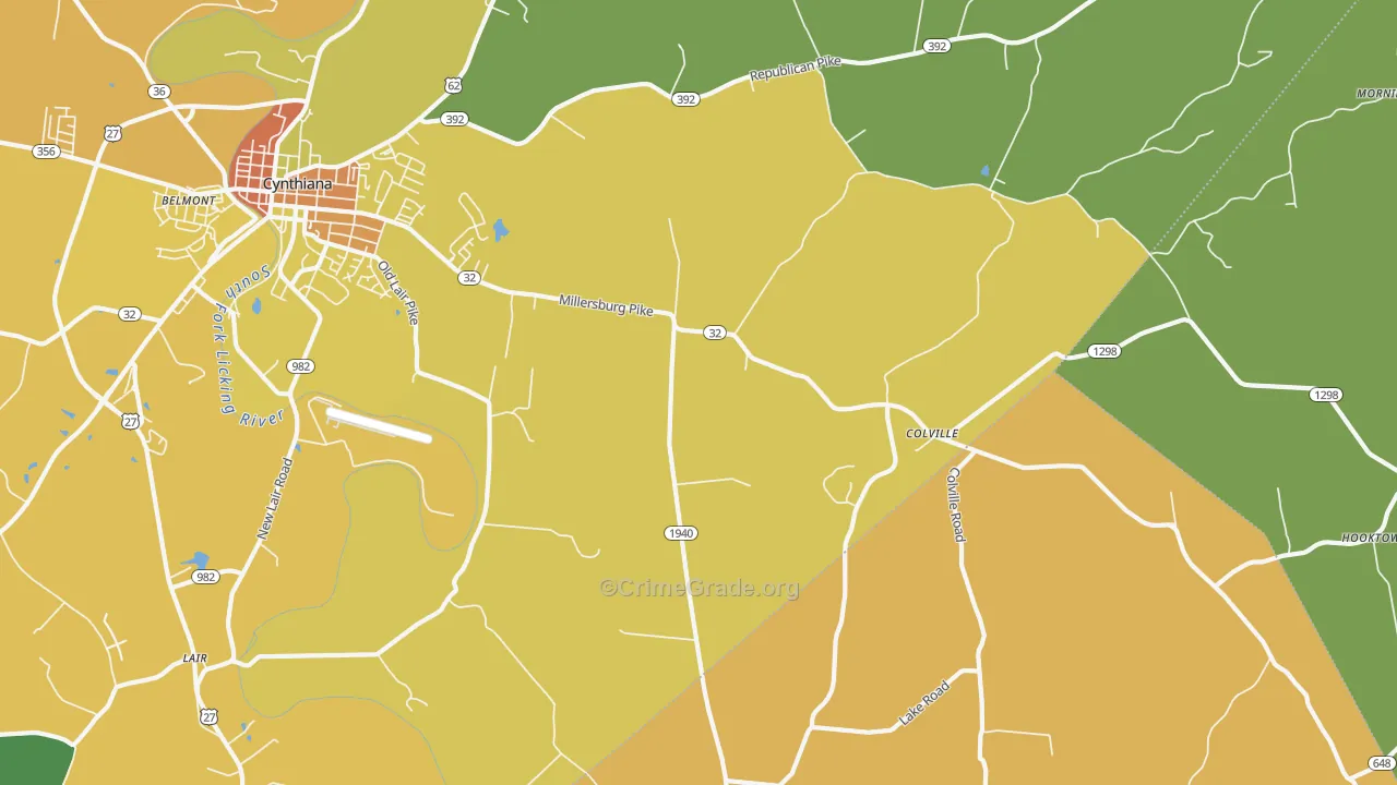 Colville, KY Map of Murder Rates