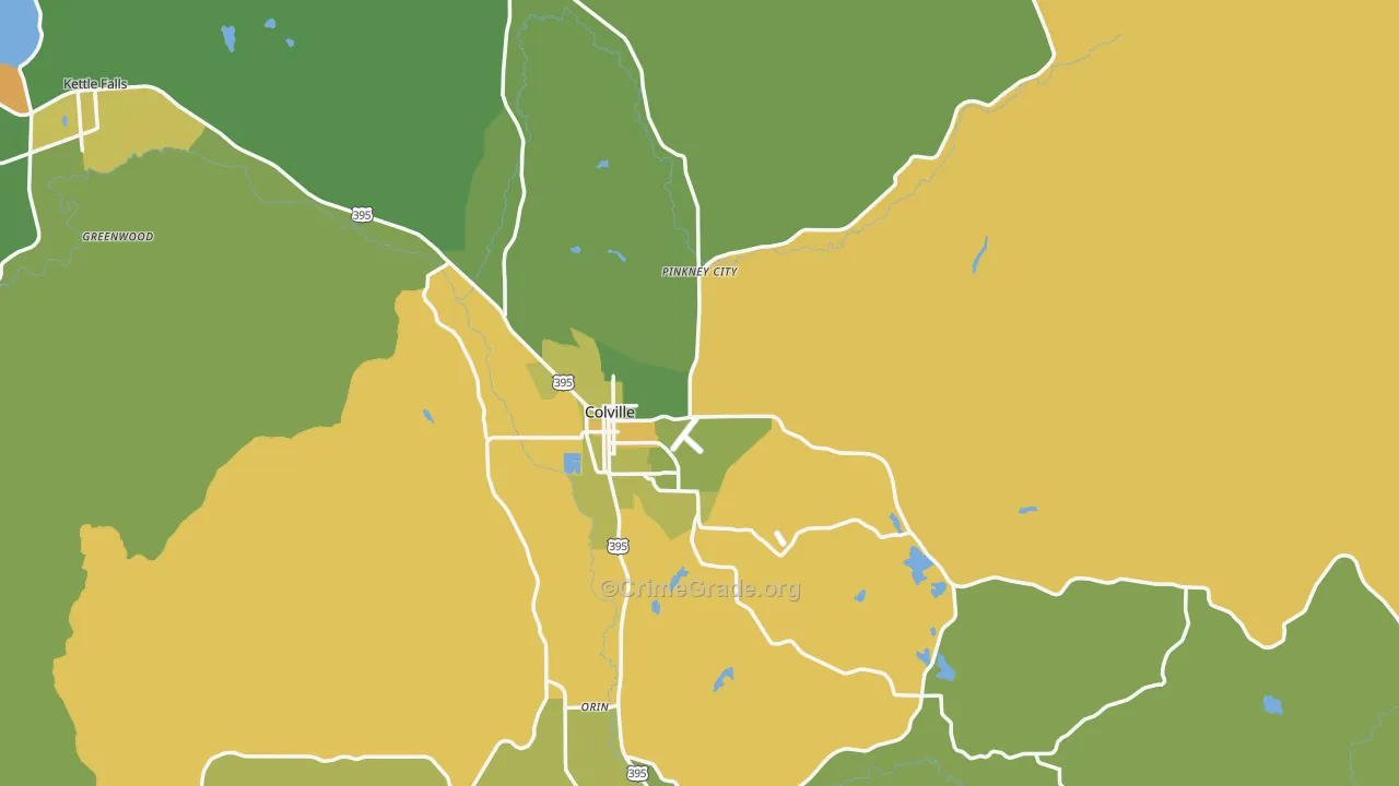 Colville, WA Map of Murder Rates