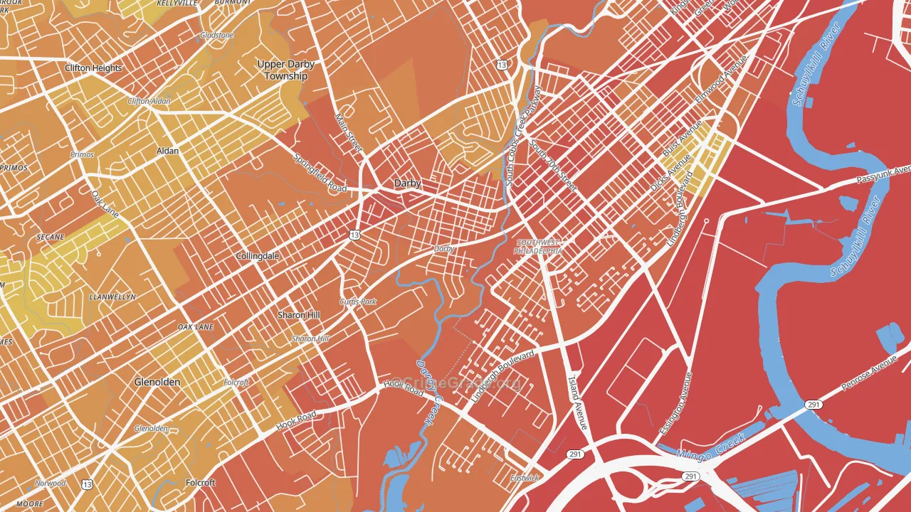 Colwyn, PA Map of Murder Rates