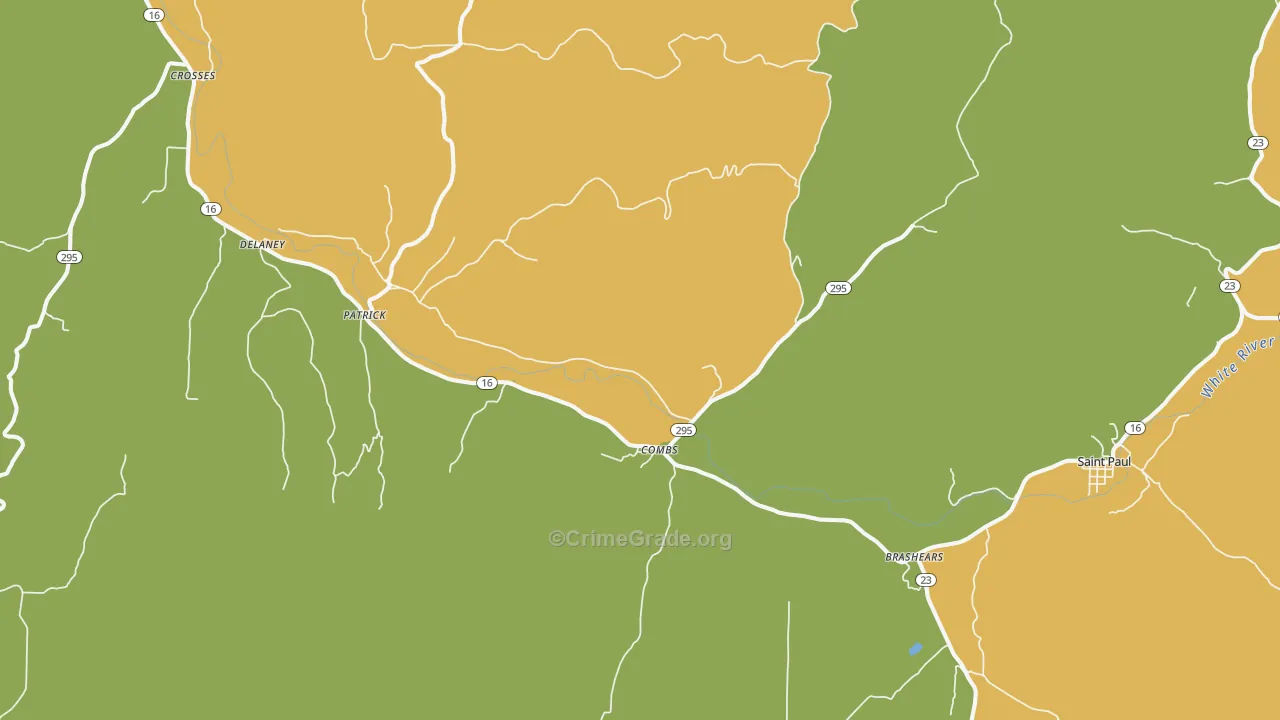Combs, AR Map of Murder Rates
