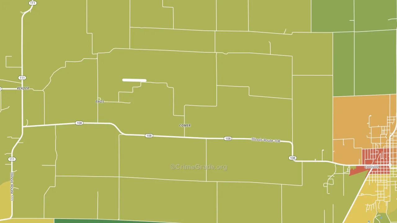 Comer, IL Map of Murder Rates