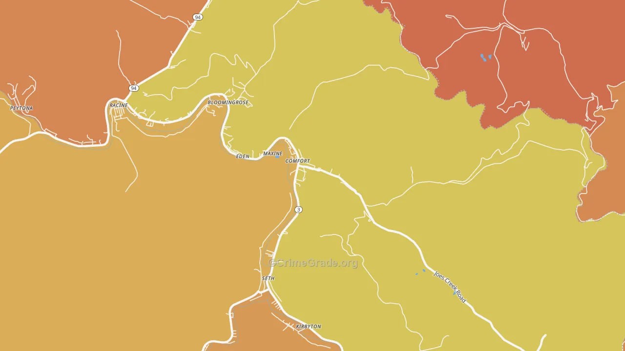 Comfort, WV Map of Murder Rates