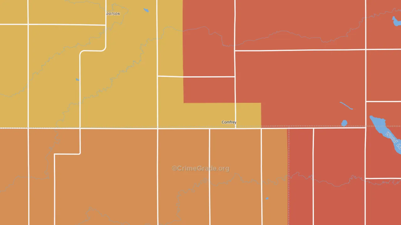 Comfrey, MN Map of Murder Rates