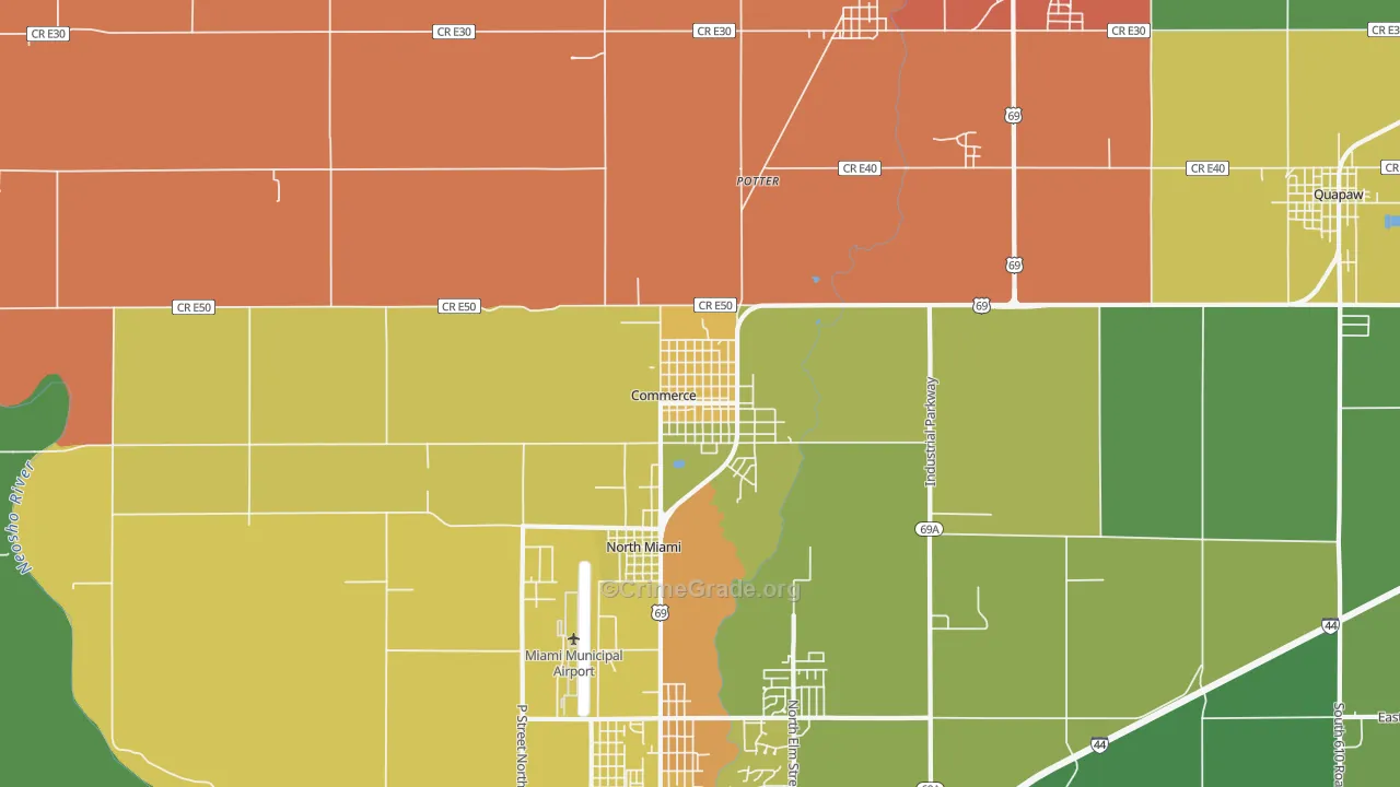 Commerce, OK Map of Murder Rates
