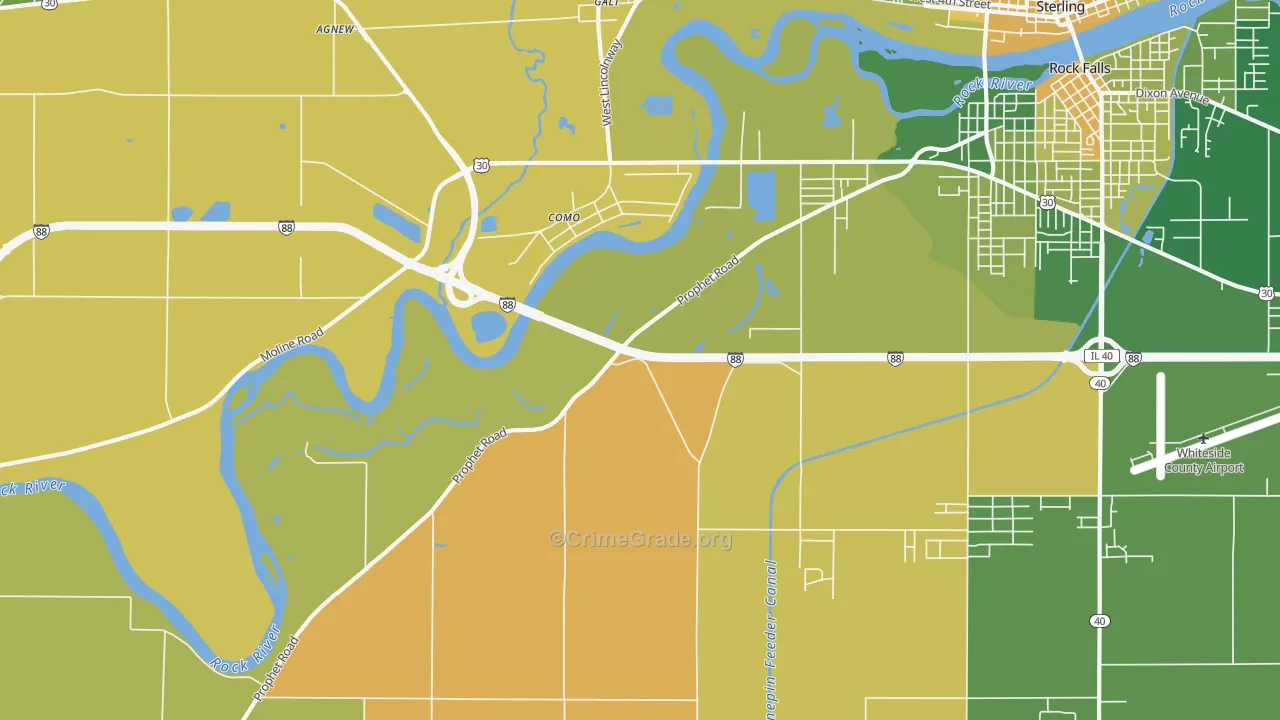 Como, IL Map of Murder Rates