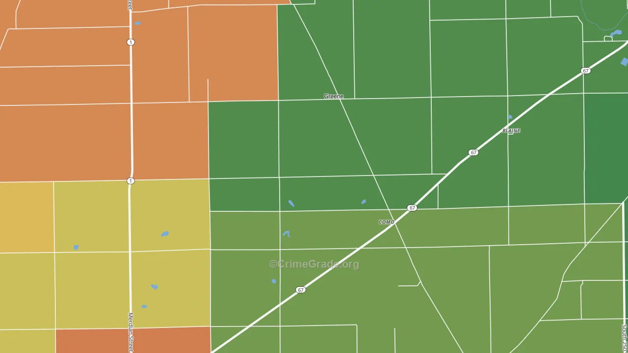 Como, IN Map of Murder Rates
