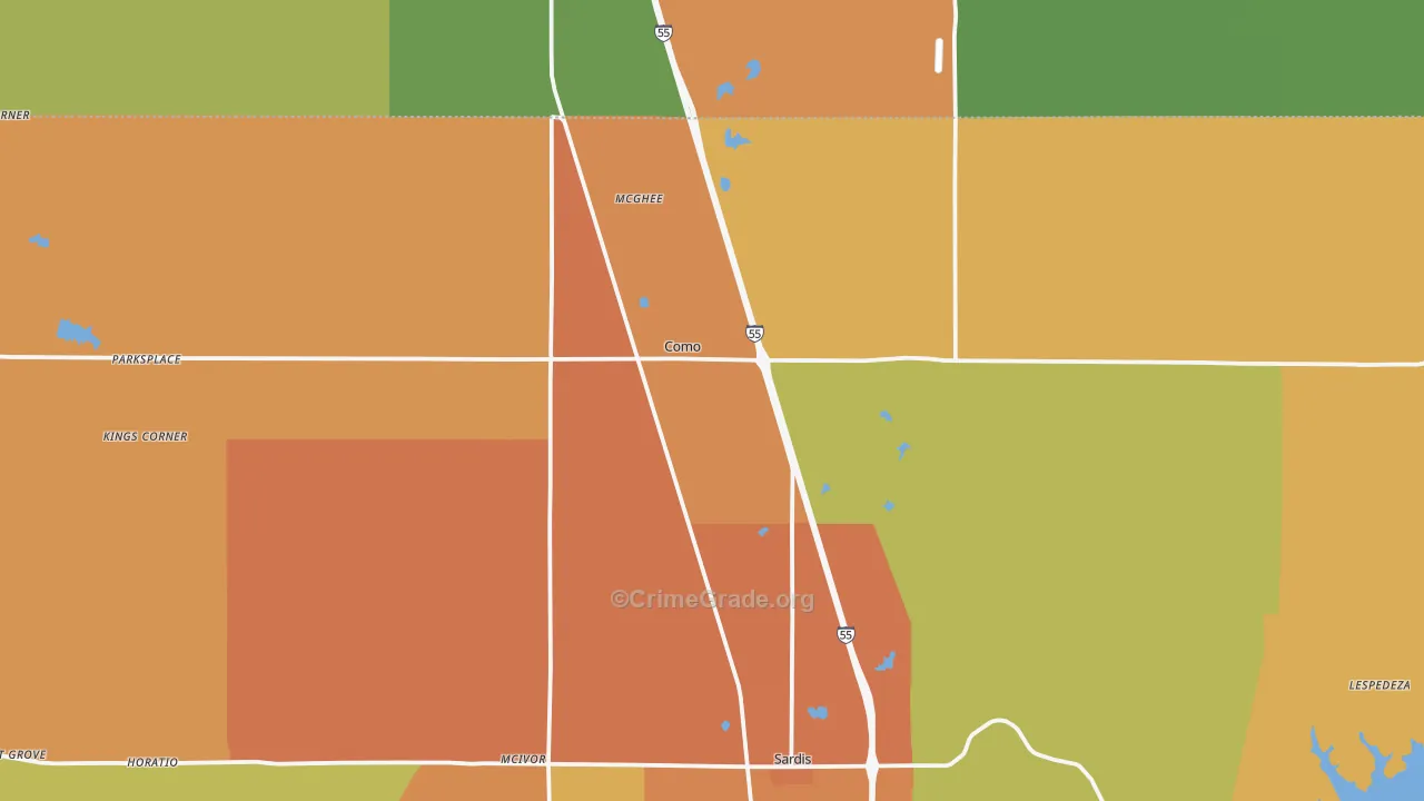 Como, MS Map of Murder Rates