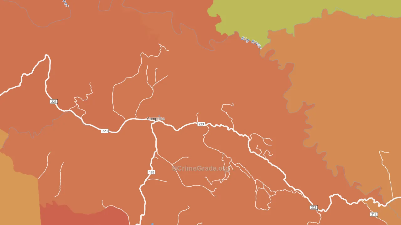 Comptche, CA Map of Murder Rates