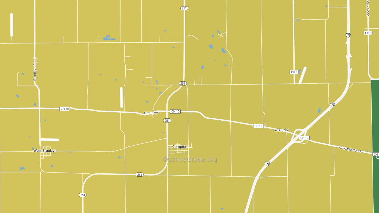 Compton, IL Map of Murder Rates
