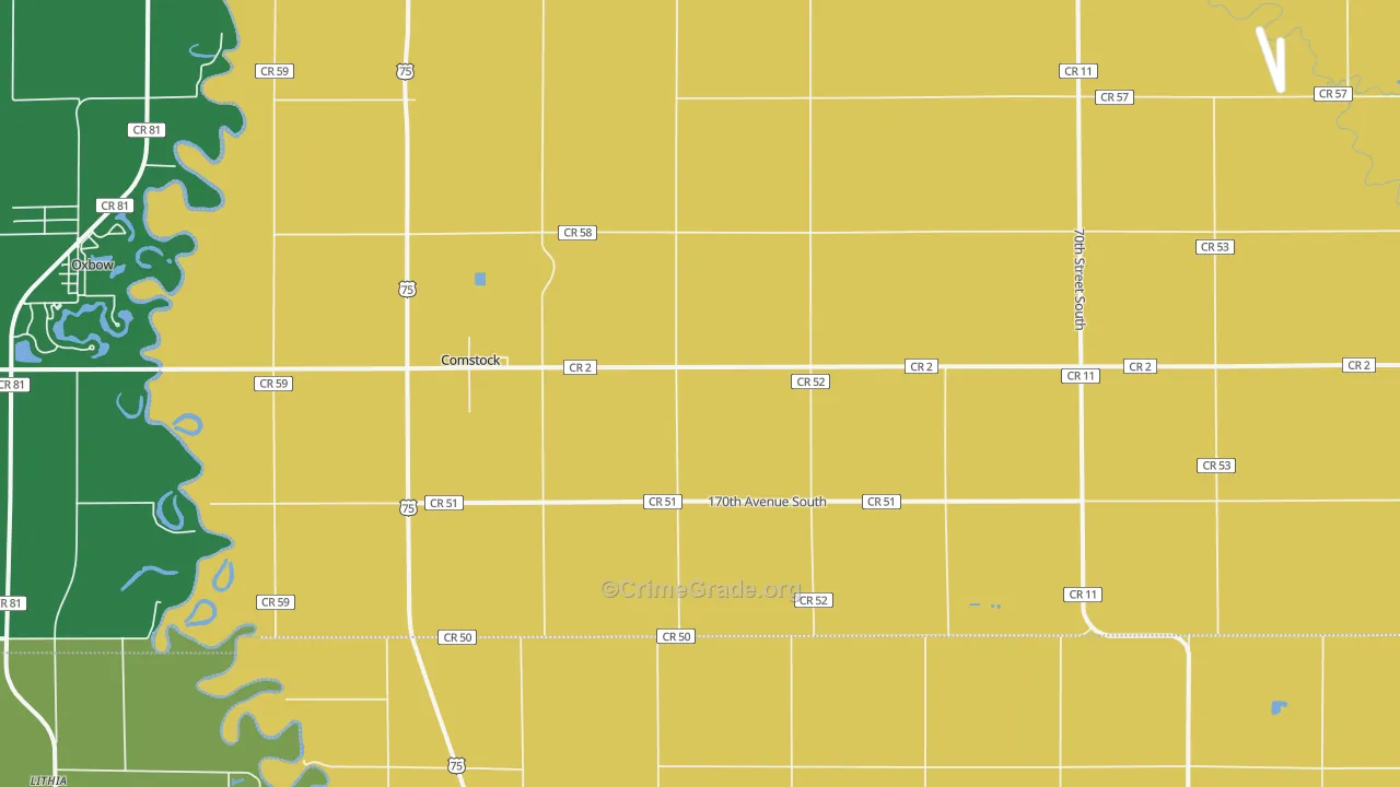 Comstock, MN Map of Murder Rates