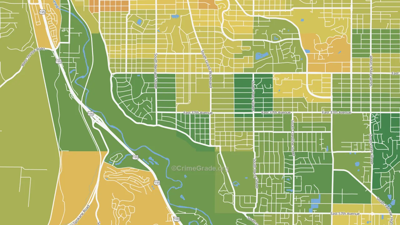 Comstock, Spokane, WA Map of Murder Rates