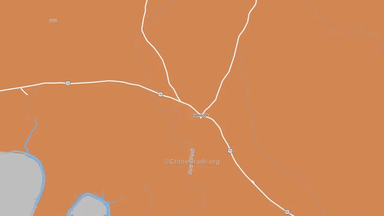 Comstock, TX Map of Murder Rates